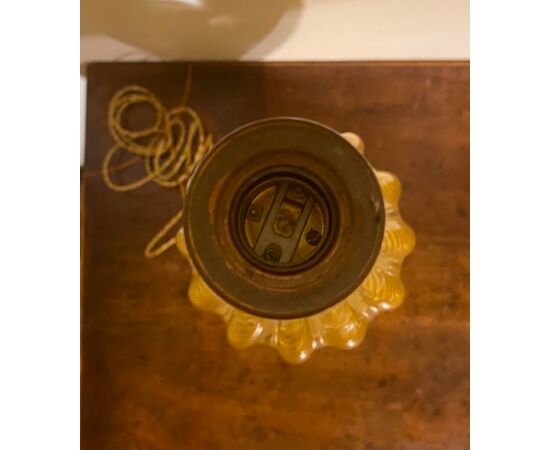 Lampada in vetro pesante ‘cordonato oro’.Firma Barovier e Toso,Murano.