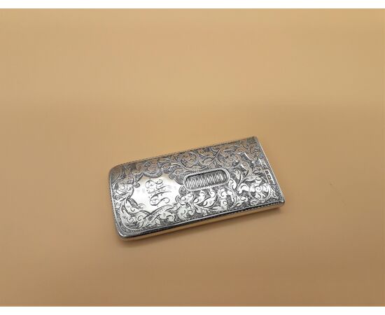 Silver business card holder     