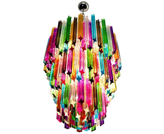 Chandelier Multi-Color Triedri, 184 Prism, Murano, 1980s