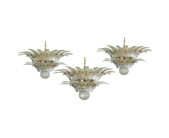 Replacement Pieces for Luxury Trio of Italian Chandeliers Palmette, Murano