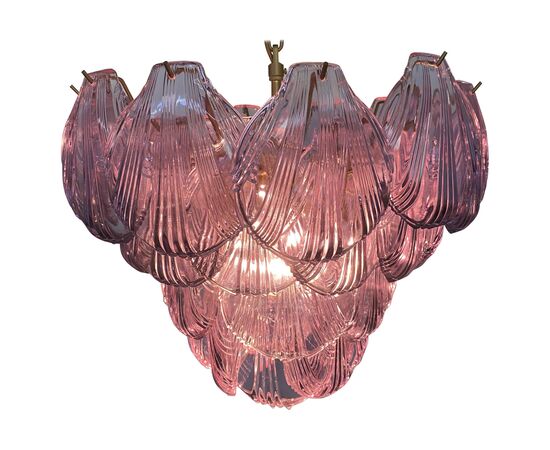 Italian Pink Shell Chandelier, Murano