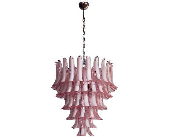 'Flamingo' Italian 75 Petal Chandelier, Murano