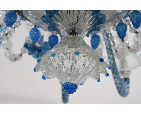 Ancient large Murano blown glass chandelier     