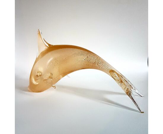 Vetro di Murano, Licio Zanetti, scultura delfino anni ‘60