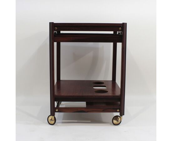 Vintage 60&#39;s food trolley rosewood removable tray     