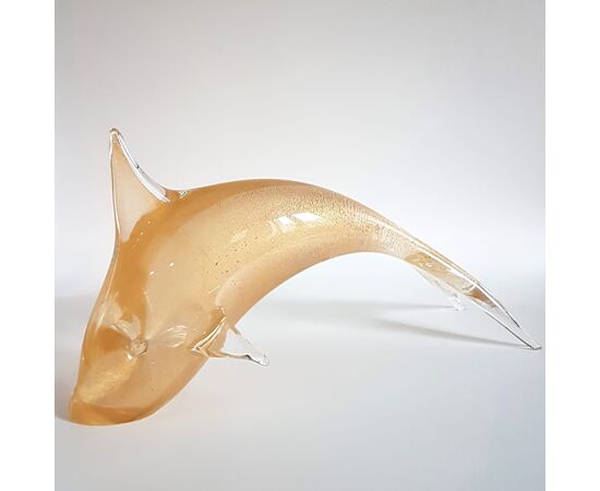Vetro di Murano, Licio Zanetti, scultura delfino anni ‘60