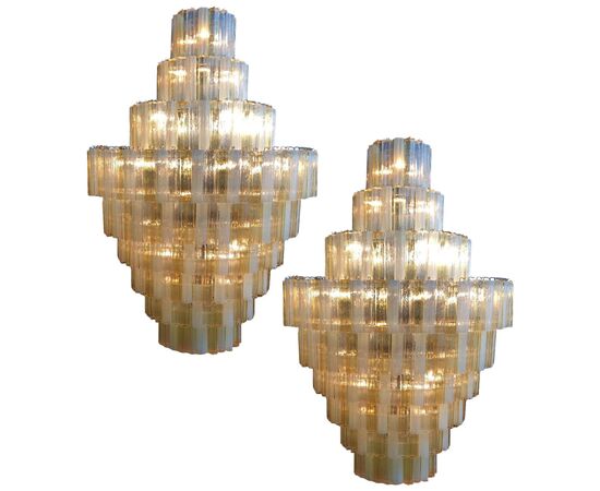 Pair of Giant Italian Chandeliers, Murano