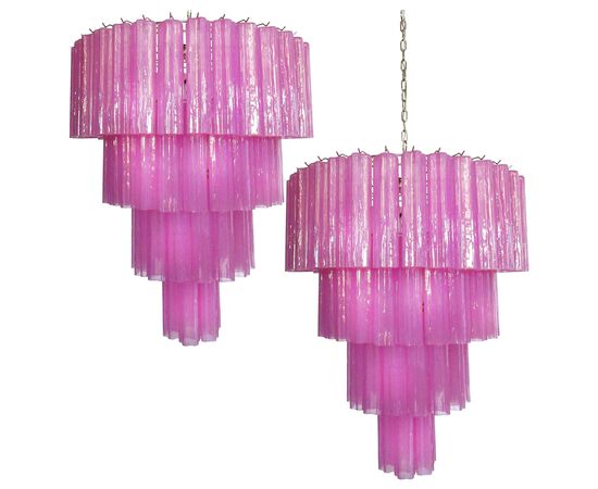 Amazing Pair of Tronchi Chandeliers Style Toni Zuccheri for Venini, Murano