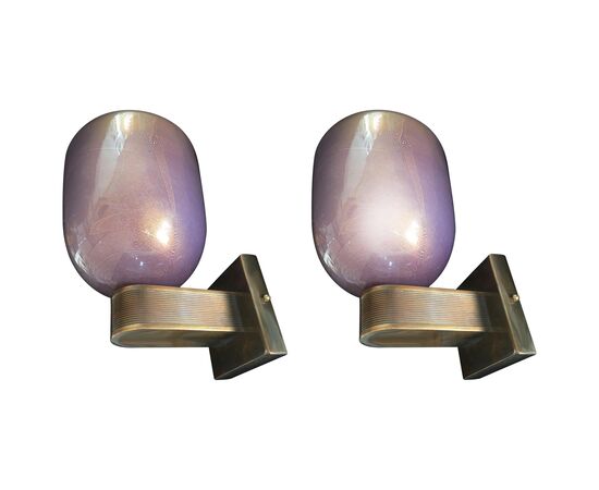 Pair of Sconces by Barovier & Toso, Murano, 1950s