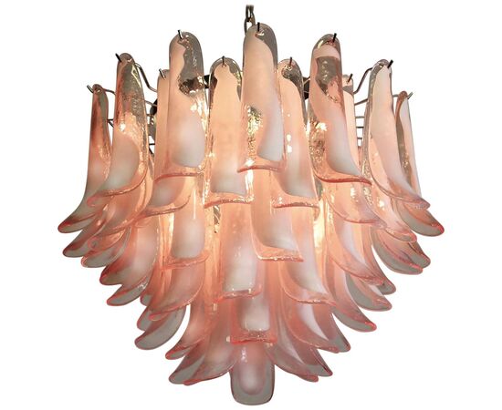 'Flamingo' Italian Petal Chandeliers, Murano