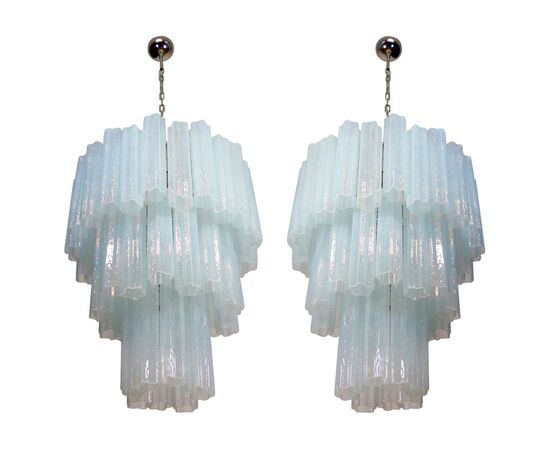 Pair of Tronchi Chandeliers in Toni Zuccheri Style for Venini, Murano