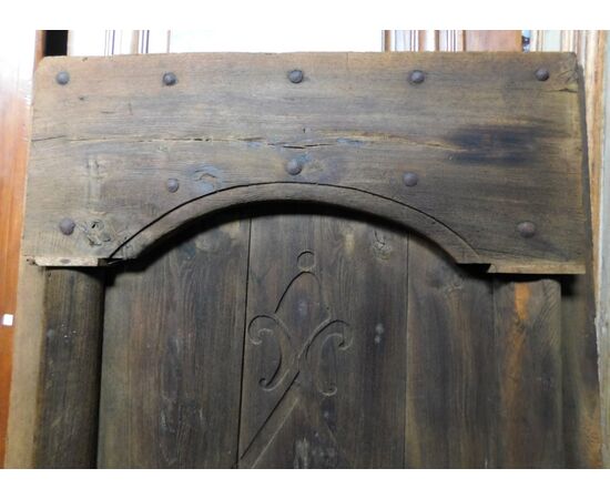ptcr431 - rustic door with inlays, cm l 113 xh 197     
