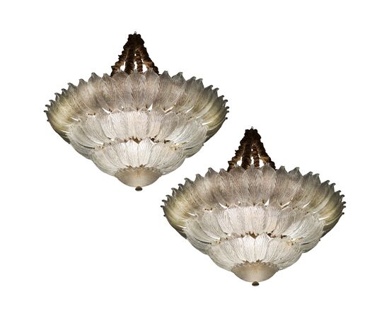 Spectacular Pair of Venetian Ceiling Lights. Murano 1990