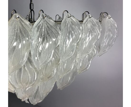 Pair Italian Polar Chandeliers, Murano, 1990s