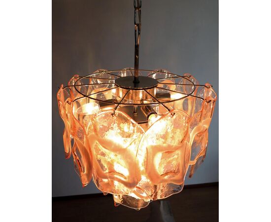 Italian Murano Chandelier Lamp in Vistosi Style, Murano, circa 1970