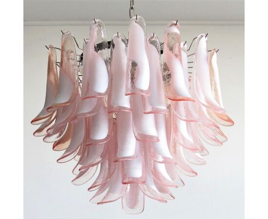 'Flamingo' Italian Petal Chandeliers, Murano