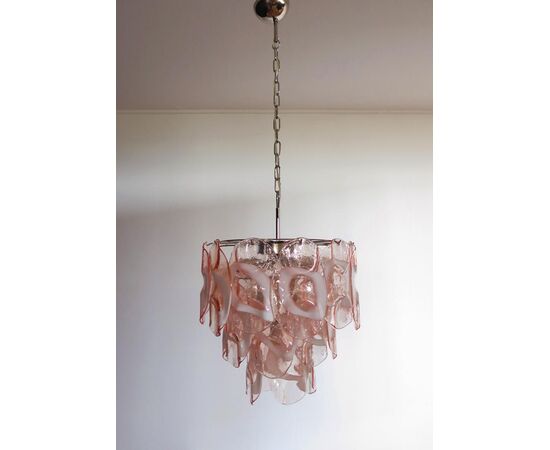 Italian Murano Chandelier Lamp in Vistosi Style, Murano, circa 1970