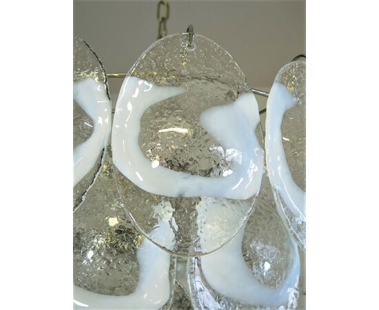 Pair of Murano Shell Chandeliers by Mazzega