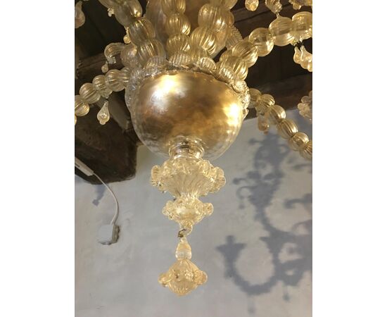 Italian Chandelier Ca' Rezzonico by Barovier & Toso, Murano, 1940s