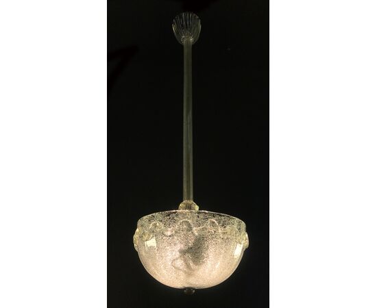Chandeliers "the Princess", Gold Inclusion by Barovier & Toso, Murano, 1940s