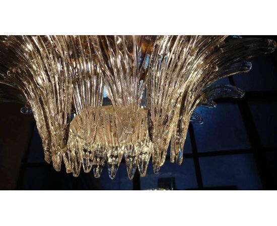 Four Palmette Chandelier Barovier & Toso Style, Murano