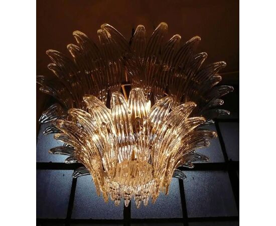 Four Palmette Chandelier Barovier & Toso Style, Murano