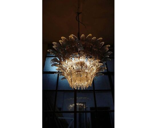 Four Palmette Chandelier Barovier & Toso Style, Murano