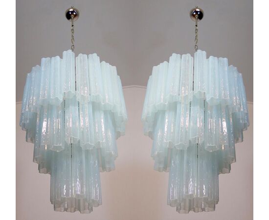 Pair Tronchi (48) Chandelier in Toni Zuccheri Style for Venini, Murano