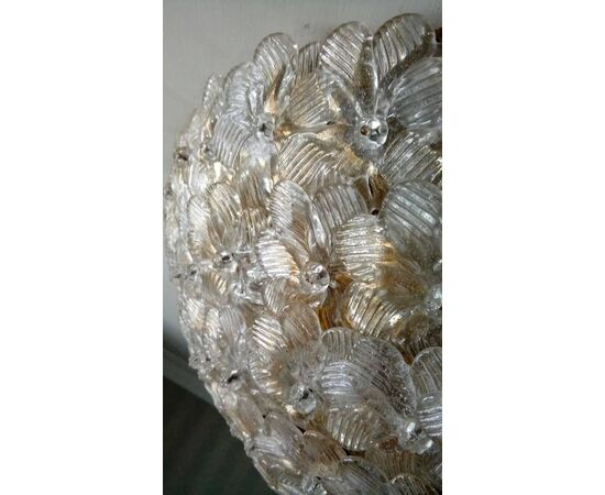 Trio Ceiling Flowers Lamp by Barovier & Toso, Murano, 1980s