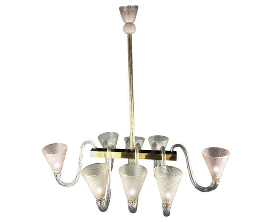 Chandelier by Barovier & Toso, Murano, 1940s
