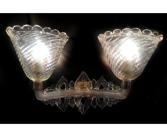 Pair of Murano Sconces by Seguso, 1940s