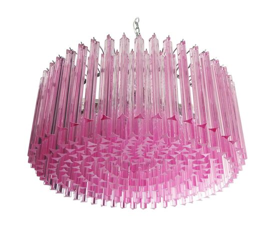 Triedri Glass Chandelier, 265 Pink Prism, Murano