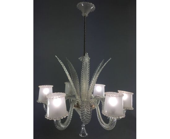 Amazing Chandelier by Barovier & Toso, Murano, 1940s