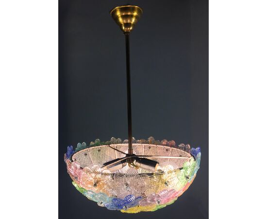 Pendant Chandelier by Barovier & Toso, Murano, 1950s