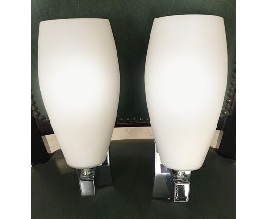 Pair of Sconces in the Style of Fontana Arte, Italy, 1970