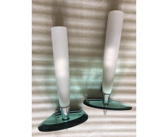 Pair of sconces in the Style of Fontana Arte, Italy, 1970