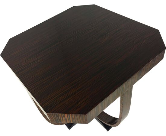 Elegant Coffee Table Art Deco Style Exotic Macassar Ebony, Budapest, 1950s