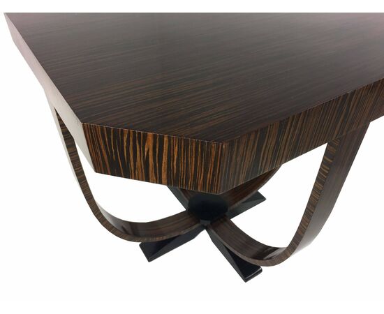 Elegant Coffee Table Art Deco Style Exotic Macassar Ebony, Budapest, 1950s