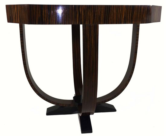 Elegant Coffee Table Art Deco Style Exotic Macassar Ebony, Budapest, 1950s