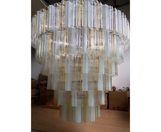 Pair of Giant Italian Chandeliers, Murano