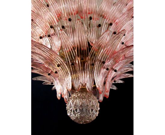 Pair of Majestic Chandelier Pink Glasses, Murano