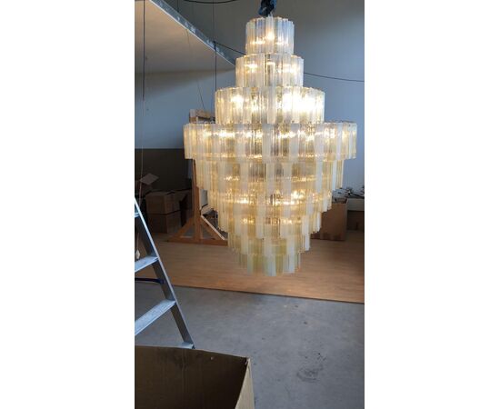 Pair of Giant Italian Chandeliers, Murano