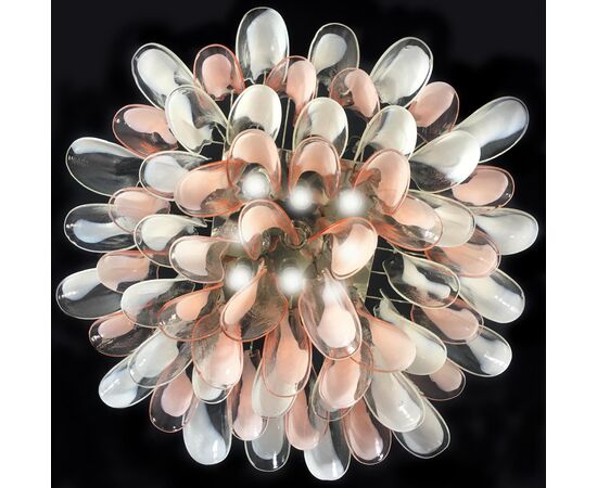 "Flamingo" Italian Chandelier Ceiling Light, Murano, 1990