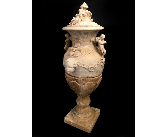 Pair of Old Italian Stone Garden Vases. Florence, Late of 18th Century