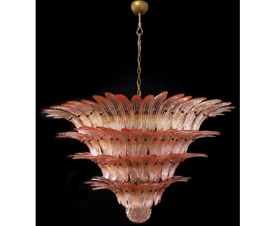 Pair of Majestic Chandelier Pink Glasses, Murano