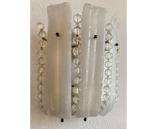 Gorgeous Pair of Wall Lamps by Venini, Murano, 1960s