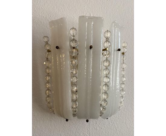 Gorgeous Pair of Wall Lamps by Venini, Murano, 1960s