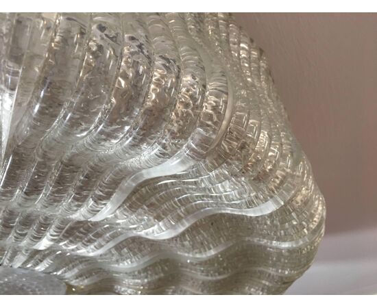 Amazing Flush Mount Rugiadoso Glass, Murano, 1940s