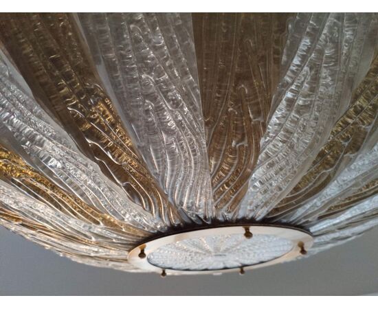 Original Large Ceiling Flush Mount by Barovier & Toso, Murano, 1980s