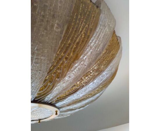 Original Large Ceiling Flush Mount by Barovier & Toso, Murano, 1980s